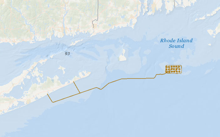 South Fork Wind Farm – Proposed Turbine Locations, Cable Routes & Work Area