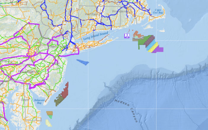 Offshore Wind Lease Areas, Operational Installations & Electrical Transmission Grid