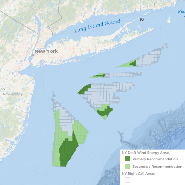 New York Draft Wind Energy Areas and New York Bight Call Areas
