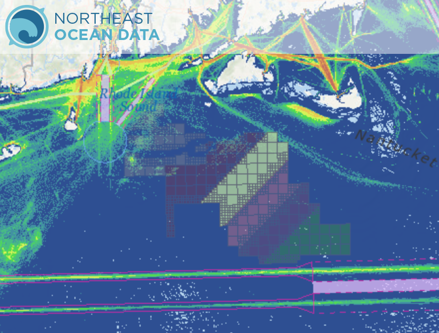 Vessel traffic (2017) and shipping lanes