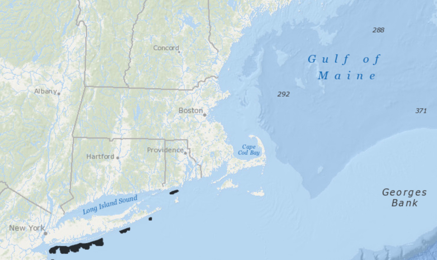 Map of Atlantic OCS Aliquots with Sand Resources