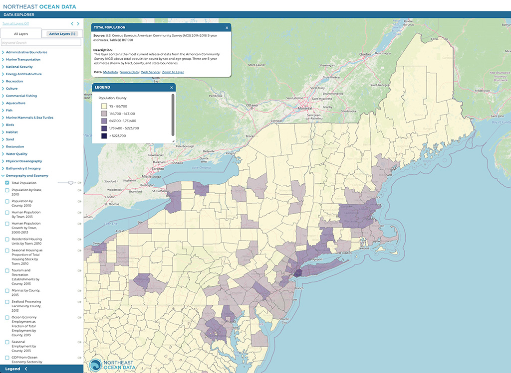 Screenshot of Map with Updated U.S. Population Data 