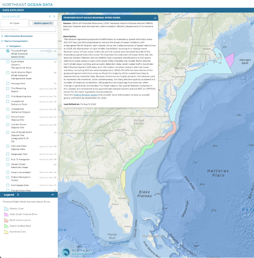 NineOneThreeEightSevenTwoSix: North Atlantic Right Whale Speed Restrictions