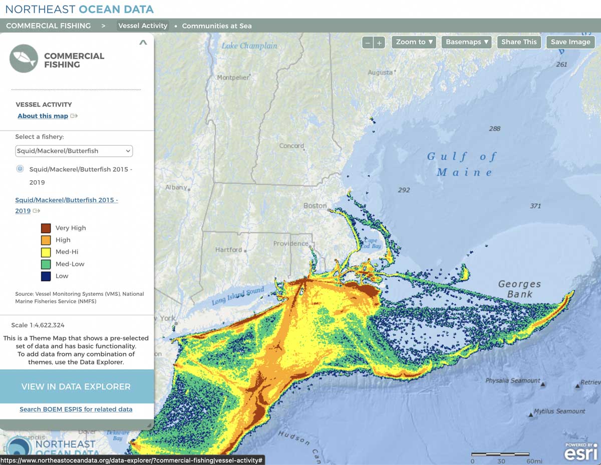 Screenshot of Commercial Fishing Theme Map