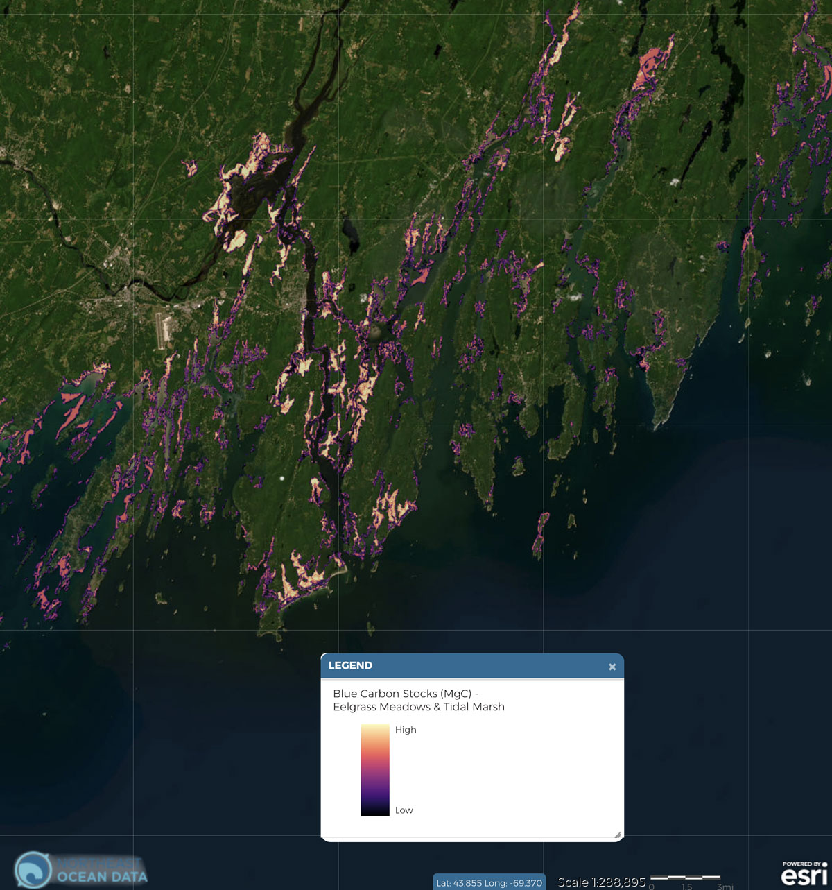 Screenshot of Data Explorer interactive map