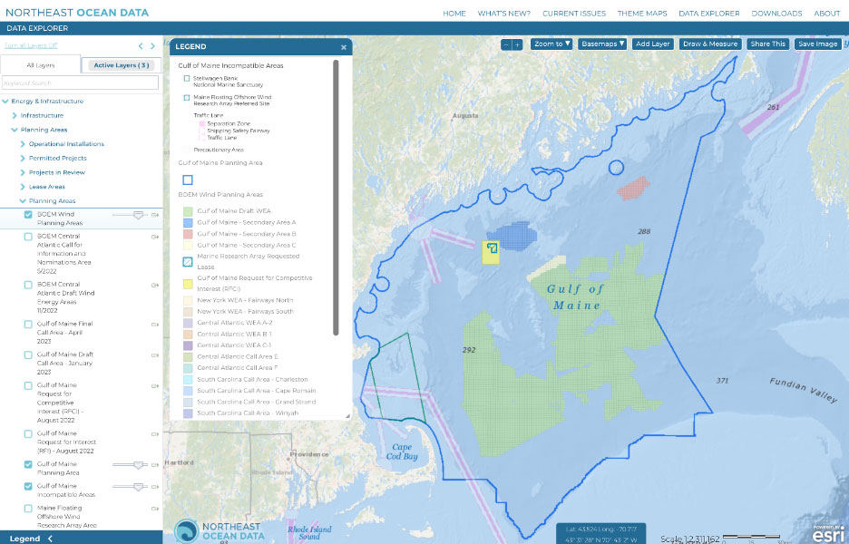 Screenshot of Data Explorer interactive map.