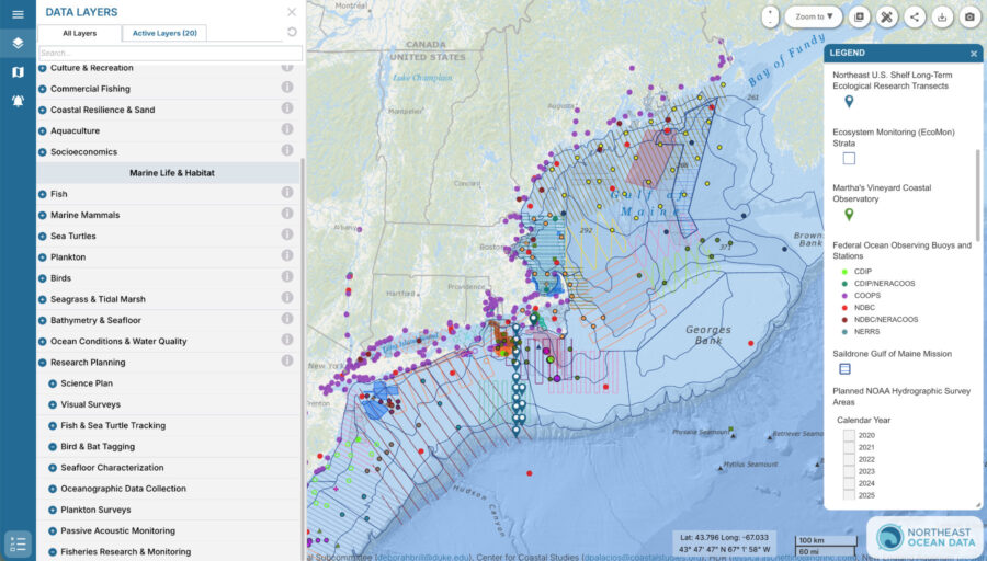 Research Planning Data Added to the Regional Ocean Data Portals